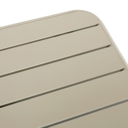 Bolero Amalfi Square Slatted Steel Folding Table Taupe 700mm (HZ821)