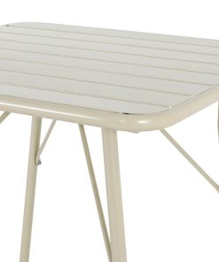 Bolero Amalfi Square Slatted Steel Folding Table Taupe 700mm (HZ821)