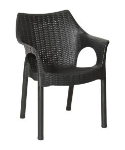 Bolero Elements Polypropylene Armchairs Black 4 Pack (JA910)