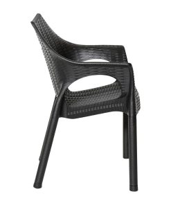 Bolero Elements Polypropylene Armchairs Black 4 Pack (JA910)