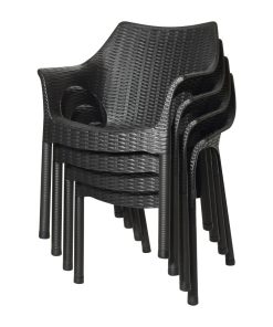 Bolero Elements Polypropylene Armchairs Black 4 Pack (JA910)