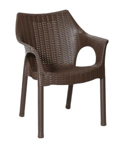 Bolero Elements Polypropylene Armchairs Dark Brown 4 Pack (JA911)