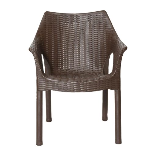 Bolero Elements Polypropylene Armchairs Dark Brown 4 Pack (JA911)
