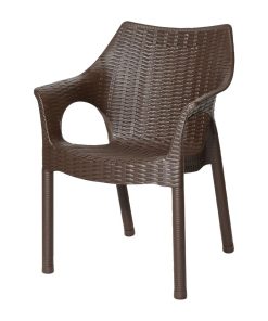 Bolero Elements Polypropylene Armchairs Dark Brown 4 Pack (JA911)