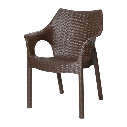 Bolero Elements Polypropylene Armchairs Dark Brown 4 Pack (JA911)