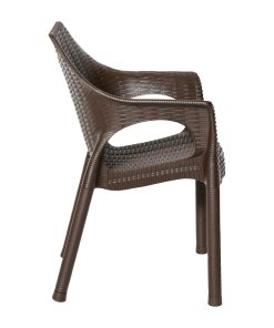 Bolero Elements Polypropylene Armchairs Dark Brown 4 Pack (JA911)