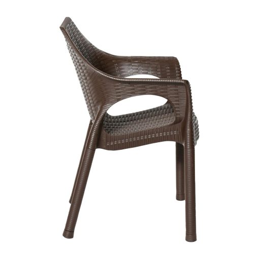 Bolero Elements Polypropylene Armchairs Dark Brown 4 Pack (JA911)