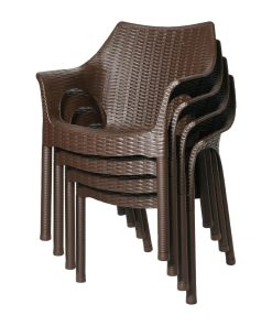 Bolero Elements Polypropylene Armchairs Dark Brown 4 Pack (JA911)