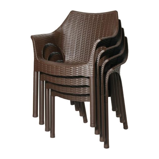 Bolero Elements Polypropylene Armchairs Dark Brown 4 Pack (JA911)
