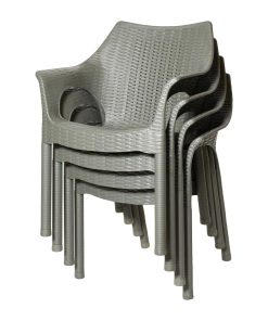 Bolero Elements Polypropylene Armchairs Olive Green 4 Pack (JA912)