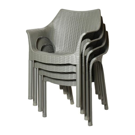 Bolero Elements Polypropylene Armchairs Olive Green 4 Pack (JA912)
