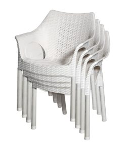Bolero Elements Polypropylene Armchairs Snow 4 Pack (JA913)