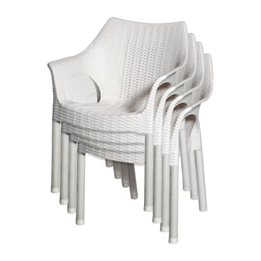Bolero Elements Polypropylene Armchairs Snow 4 Pack (JA913)