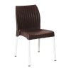 Bolero Elements Polypropylene Rattan Side Chairs Dark Brown 4 Pack (JA914)