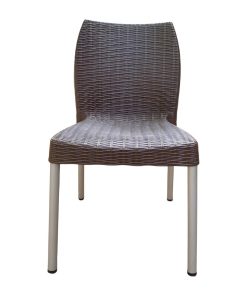 Bolero Elements Polypropylene Rattan Side Chairs Dark Brown 4 Pack (JA914)