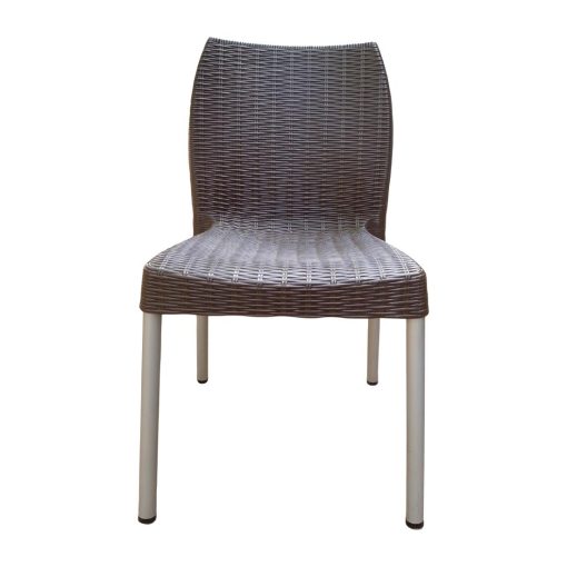 Bolero Elements Polypropylene Rattan Side Chairs Dark Brown 4 Pack (JA914)