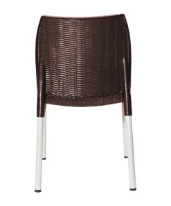 Bolero Elements Polypropylene Rattan Side Chairs Dark Brown 4 Pack (JA914)