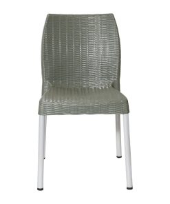 Bolero Elements Polypropylene Rattan Side Chairs Olive Green 4 Pack (JA915)