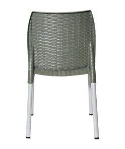 Bolero Elements Polypropylene Rattan Side Chairs Olive Green 4 Pack (JA915)