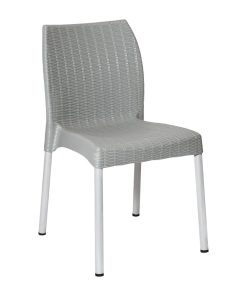 Bolero Elements Polypropylene Rattan Side Chairs Grey 4 Pack (JA916)