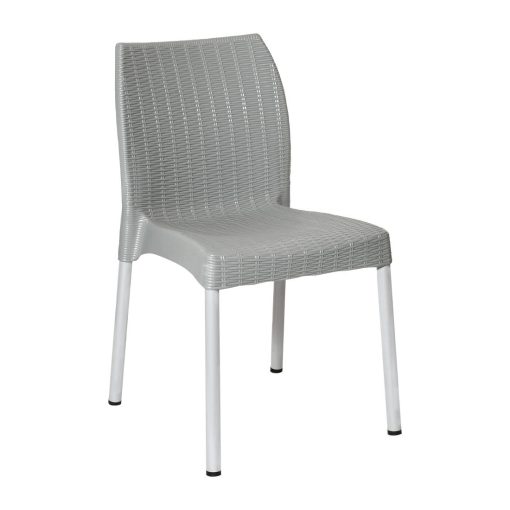 Bolero Elements Polypropylene Rattan Side Chairs Grey 4 Pack (JA916)