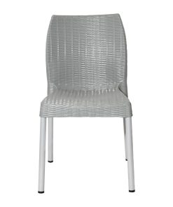 Bolero Elements Polypropylene Rattan Side Chairs Grey 4 Pack (JA916)