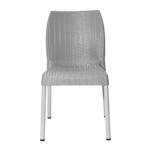 Bolero Elements Polypropylene Rattan Side Chairs Grey 4 Pack (JA916)