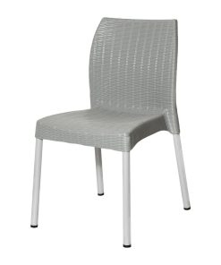 Bolero Elements Polypropylene Rattan Side Chairs Grey 4 Pack (JA916)