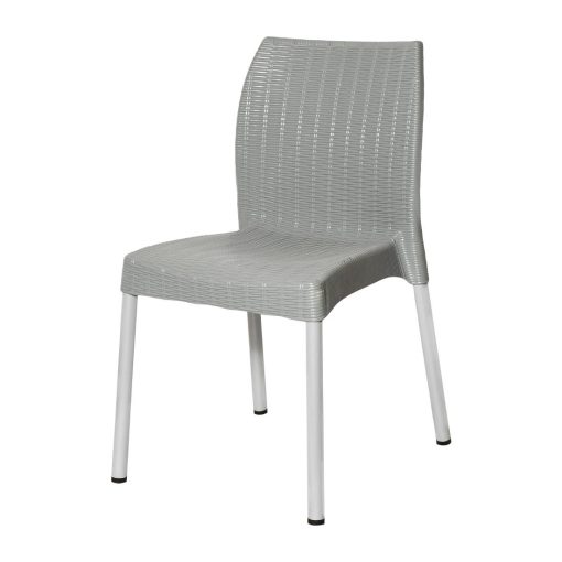 Bolero Elements Polypropylene Rattan Side Chairs Grey 4 Pack (JA916)