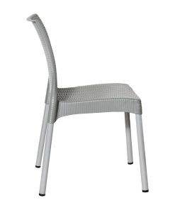 Bolero Elements Polypropylene Rattan Side Chairs Grey 4 Pack (JA916)