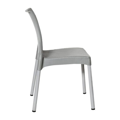 Bolero Elements Polypropylene Rattan Side Chairs Grey 4 Pack (JA916)