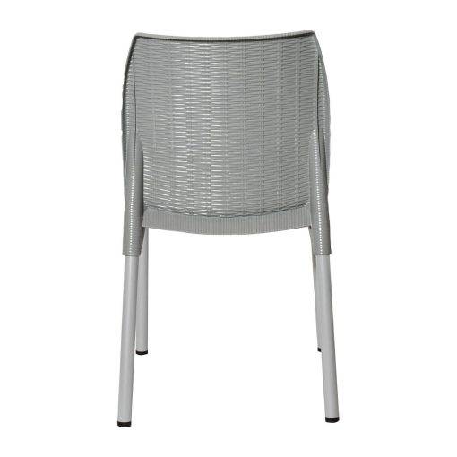 Bolero Elements Polypropylene Rattan Side Chairs Grey 4 Pack (JA916)