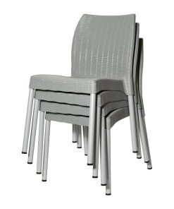 Bolero Elements Polypropylene Rattan Side Chairs Grey 4 Pack (JA916)