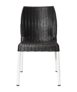 Bolero Elements Polypropylene Rattan Side Chairs Black 4 Pack (JA917)