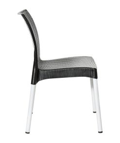 Bolero Elements Polypropylene Rattan Side Chairs Black 4 Pack (JA917)