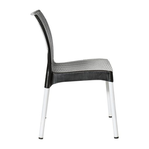 Bolero Elements Polypropylene Rattan Side Chairs Black 4 Pack (JA917)