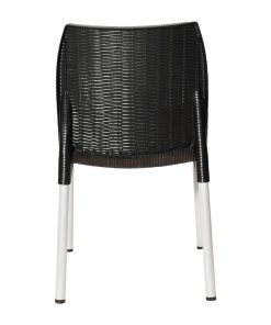 Bolero Elements Polypropylene Rattan Side Chairs Black 4 Pack (JA917)