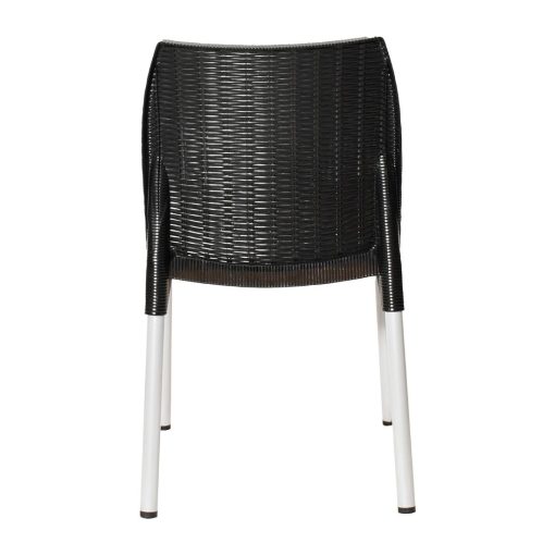 Bolero Elements Polypropylene Rattan Side Chairs Black 4 Pack (JA917)