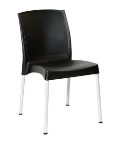 Bolero Elements Polypropylene Plain Side Chairs Black 4 Pack (JA918)