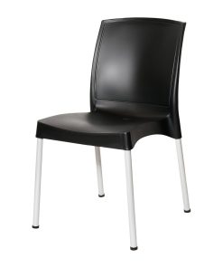 Bolero Elements Polypropylene Plain Side Chairs Black 4 Pack (JA918)