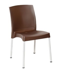 Bolero Elements Polypropylene Plain Side Chairs Dark Brown 4 Pack (JA919)