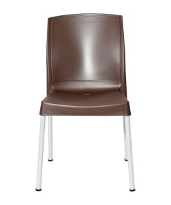 Bolero Elements Polypropylene Plain Side Chairs Dark Brown 4 Pack (JA919)