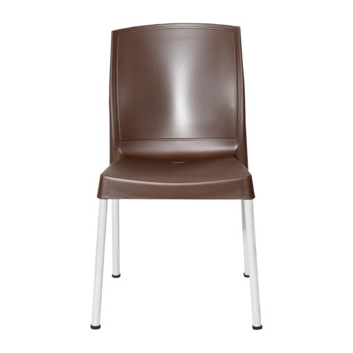 Bolero Elements Polypropylene Plain Side Chairs Dark Brown 4 Pack (JA919)