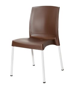 Bolero Elements Polypropylene Plain Side Chairs Dark Brown 4 Pack (JA919)