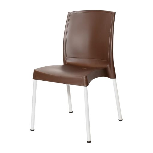 Bolero Elements Polypropylene Plain Side Chairs Dark Brown 4 Pack (JA919)