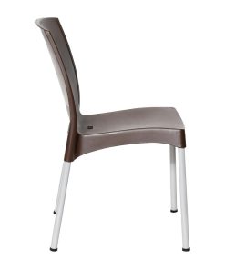 Bolero Elements Polypropylene Plain Side Chairs Dark Brown 4 Pack (JA919)