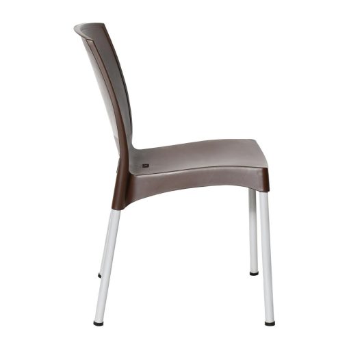 Bolero Elements Polypropylene Plain Side Chairs Dark Brown 4 Pack (JA919)
