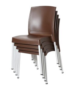 Bolero Elements Polypropylene Plain Side Chairs Dark Brown 4 Pack (JA919)