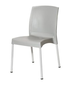 Bolero Elements Polypropylene Plain Side Chairs Grey 4 Pack (JA920)