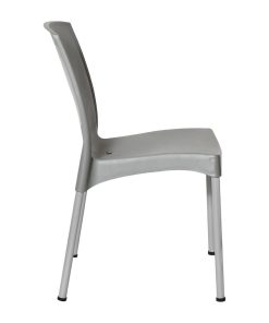 Bolero Elements Polypropylene Plain Side Chairs Grey 4 Pack (JA920)